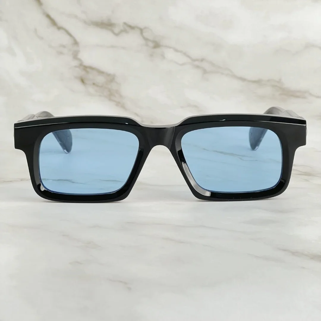 Turquoise Relief Square Sunglasses Unisex Handcrafted Acetate UV400 Luxury Beach Vacation Eyewear