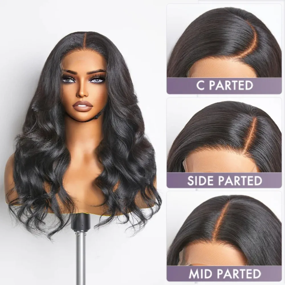 Wear And Go Glueless Body Wav Lace Front Wig Synthetic 4×4 HD Lace Closure Wig Pre Plucked Hairline Pre Cut Wigs For Women