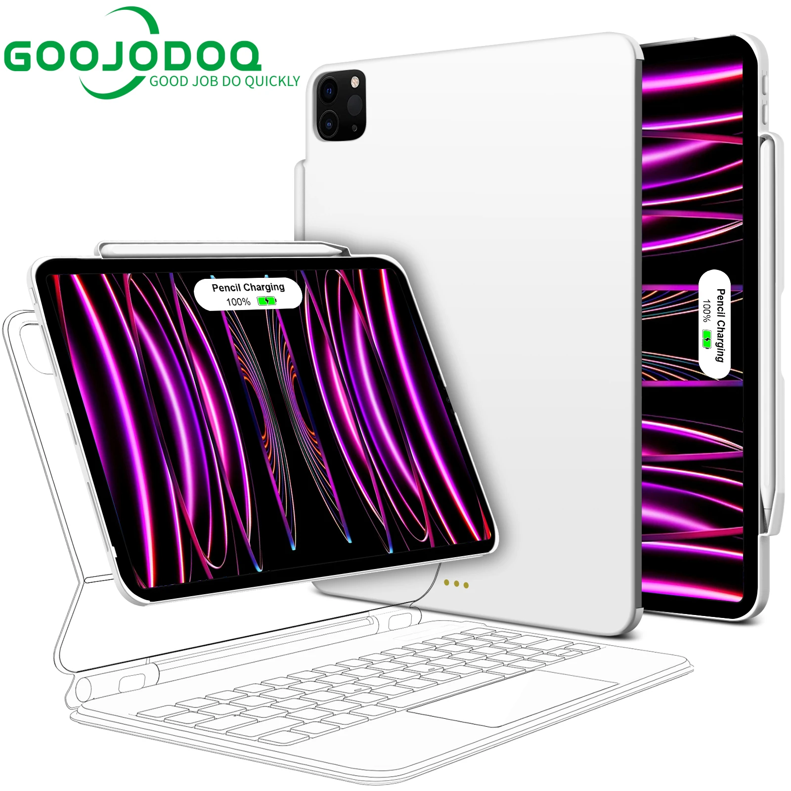 Magnetic Case for iPad Pro 11 Air 4 Air 5 iPad Pro 12 9 12.9 6th 5th 4th 3rd Gen Magic Keyboard Compatible Case Pencil Holder