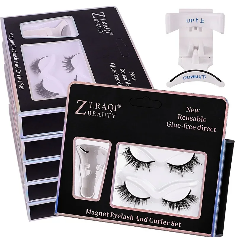 European and American Magnetic Suction False Eyelashes Without Glue Thick One Piece Magnet Two Pairs of Sets Simple Convenient