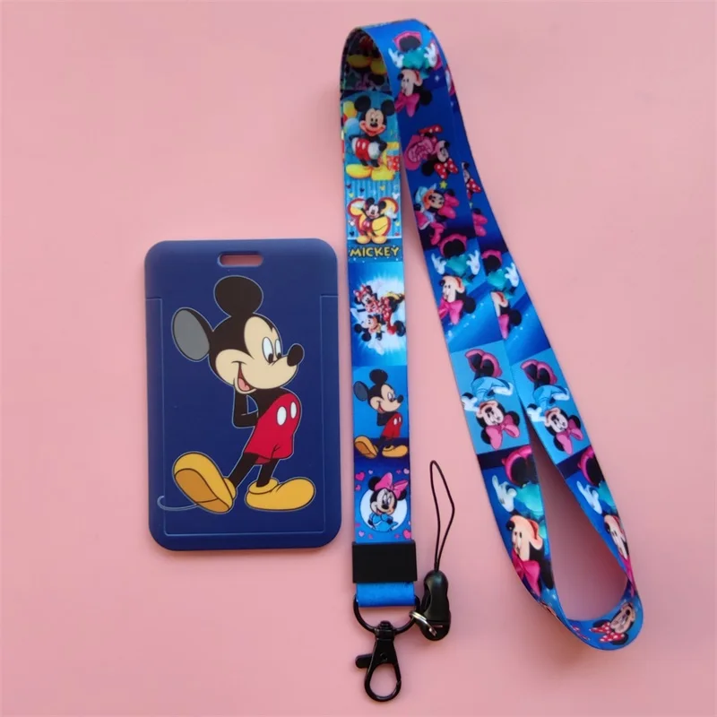 Disney Mickey Minnie Mouse Girls Sliding Lanyard ID Card Holders Badge Holders Hard Plastic Card Sleeves For Worker