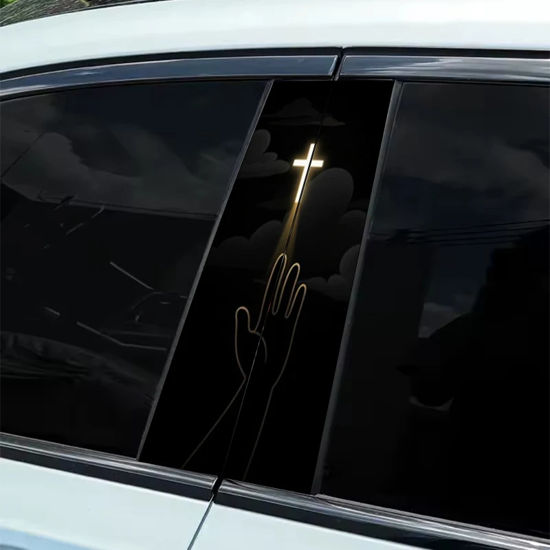 

2 B-pillar stickers suitable for all models - Audi, Honda, Mitsubishi, Ford, Volkswagen, BMW, Opel, Citroen; sedans, SUVs, MPVs