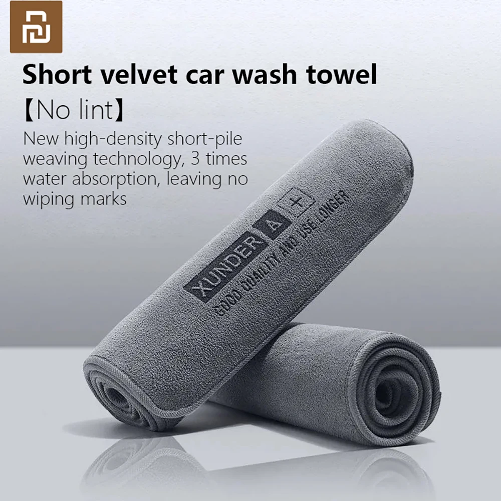 Xiaomi YOUPIN – serviette de nettoyage sans bordure en microfibre, douce et sans peluches, pour le ménage, le lavage de voiture, le séchage et les détails automobiles