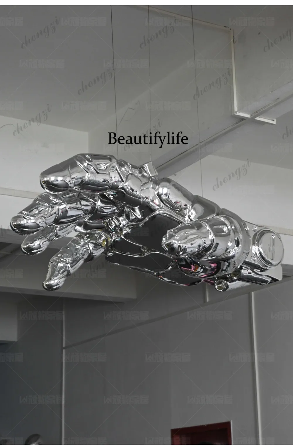 Tide play machinery cool luminous ceiling palm cyberpunk store KTV fiberglass technology large ornament