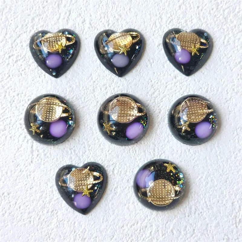 

Wholesale 50pcs/lot 20mm star Saturn core cartoon rounds hearts shape resin cabochon beads diy jewelry garment hair accessory