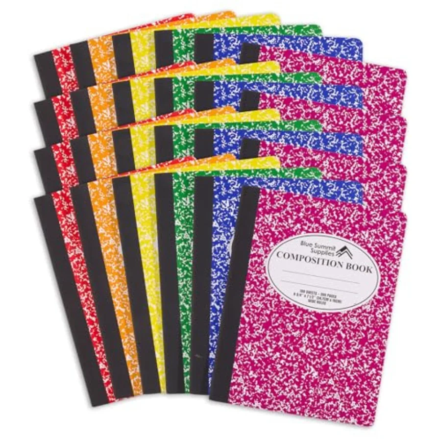 

Блокноты Blue Summit Composition Notebook, оптом, разноцветные, в линейку, с мраморным узором, 100 листов в блокноте