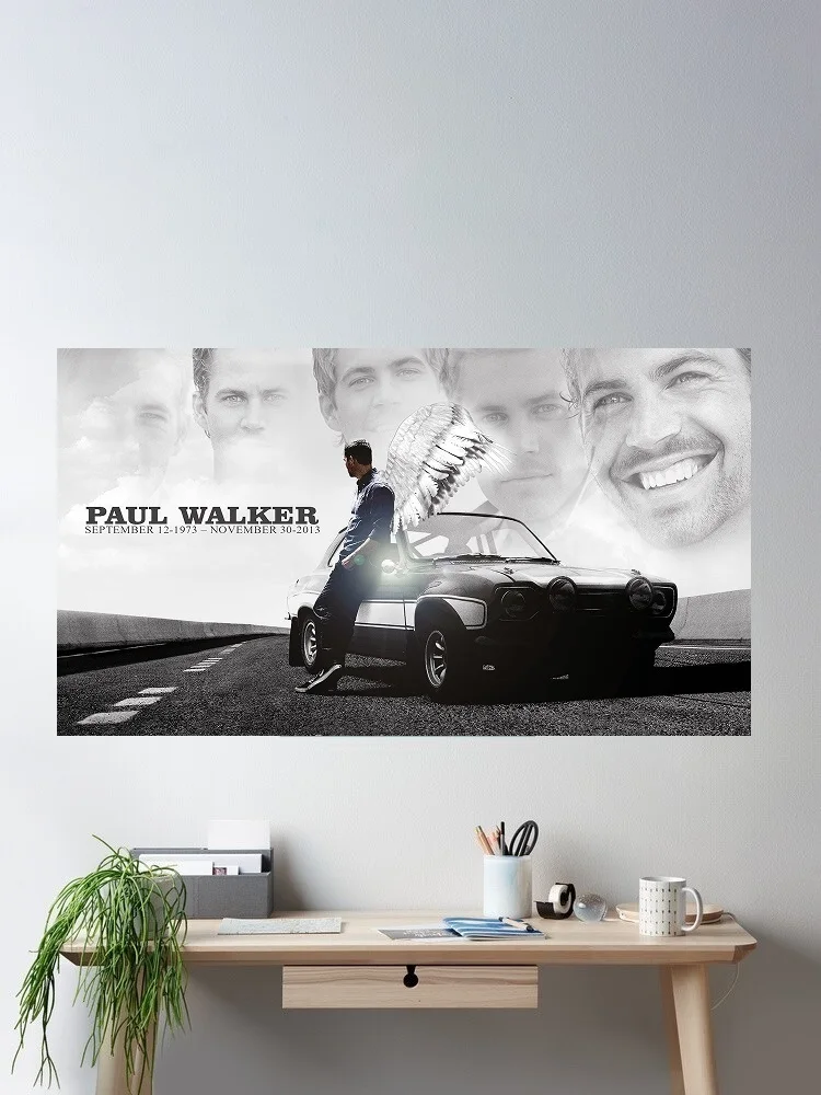Paul Walker Car, Art Print Silk Poster Home Wall Decor