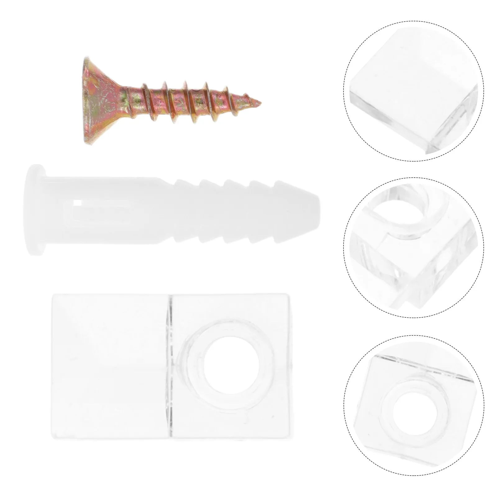 50 Sets Mirror Holder Clip Kit Sturdy Glass Clamp Mounting Hardware Bathroom Wall Mount Mirror Fixing Clips Adjustable Frame