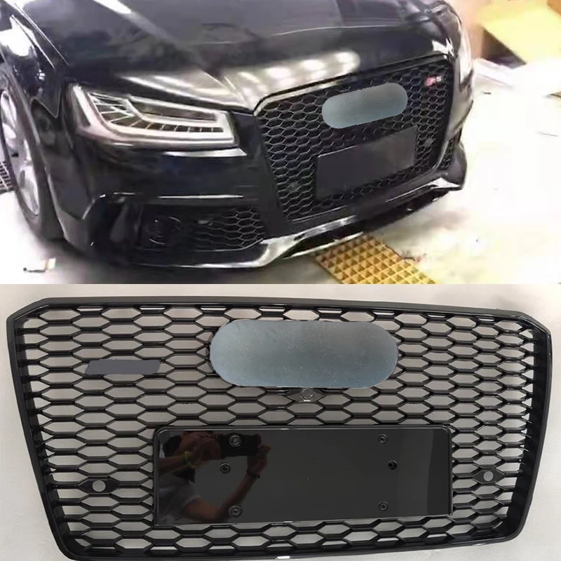 

Front Bumper Sport Hood Racing Grill Grids ABS Gloss Black for Audi A8 S8 2015-2018 Car Accessories Not Fit RS8