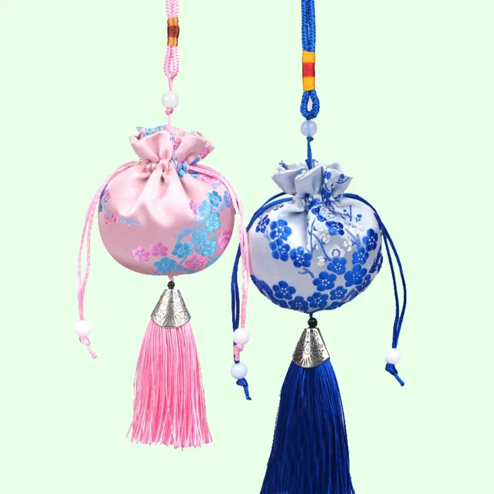 Flower Women Sachet Smooth Tassel Embroidery Jewelry Storage Bag Small Pouch Hanging Chinese Style Sachet Children