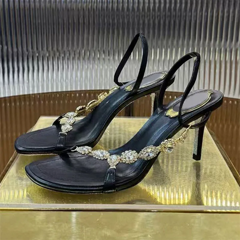 

Sexy High Heels Gladiator Sandals Women Luxury Rhinestone Party Dress Shoes Women Heeled Summer Sandals Woman Sandalias Mujer