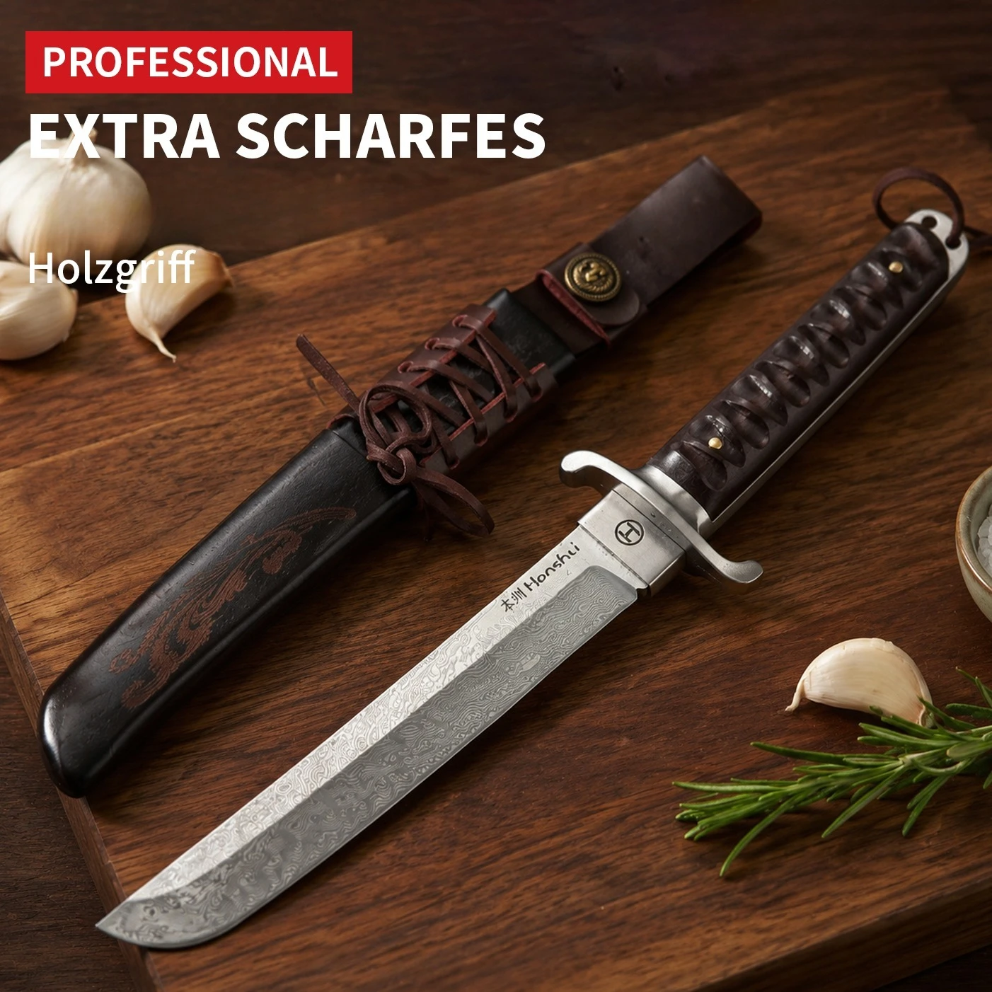 Damascus Japanese Kitchen Knife,Premium Chef Knife with Cover for Home Kitchen and BBQ,Full Tang Kitchen Accessories for Cutting