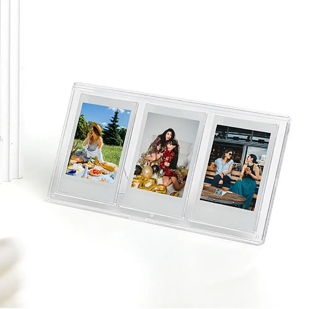 Desktop Decor Vertical Picture Holder 3 inch 3 Slots Photo Frame Photo Table Instant Film Camera For Fujifilm Instax mini