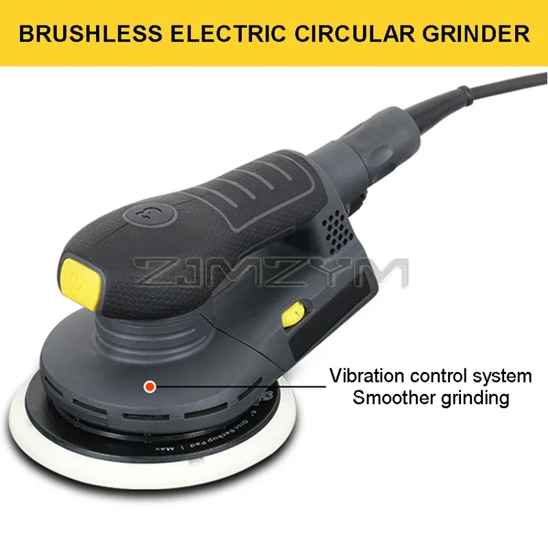 6 Inch Electric Circular Sander Machine Variable Speed Sanding Tools with Hybrid Dust Canister Electric Woodworking Polisher