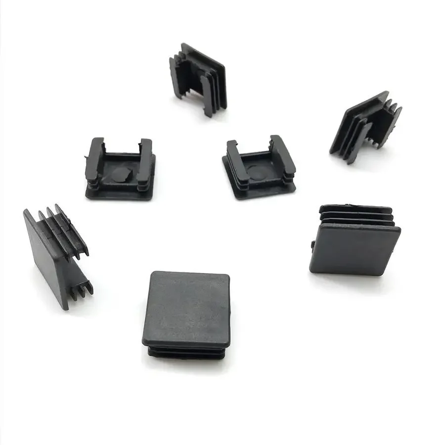 12PCS Black Plastic Square Tube End Cap 30x15mm Pipe Cover For Fitness Equipment Gym Machine Parts Accessories Furniture