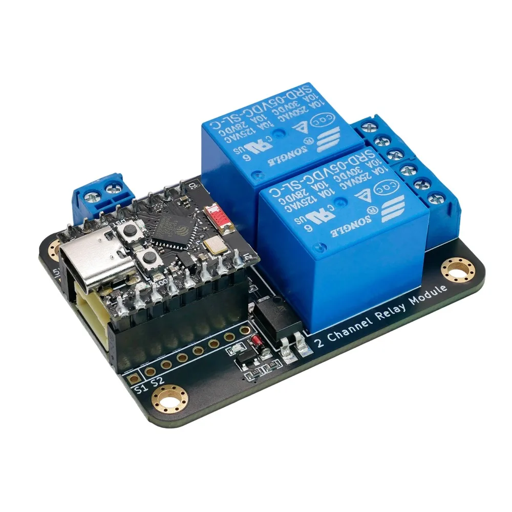 2-kanałowy moduł przekaźnika z wejściem 5V, aktywowany niskim sygnałem, optoizolowany moduł rozszerzenia przekaźnika do ESP32, Arduino, Microbit, automatyki inteligentnego domu — zdjęcie produktu 5
