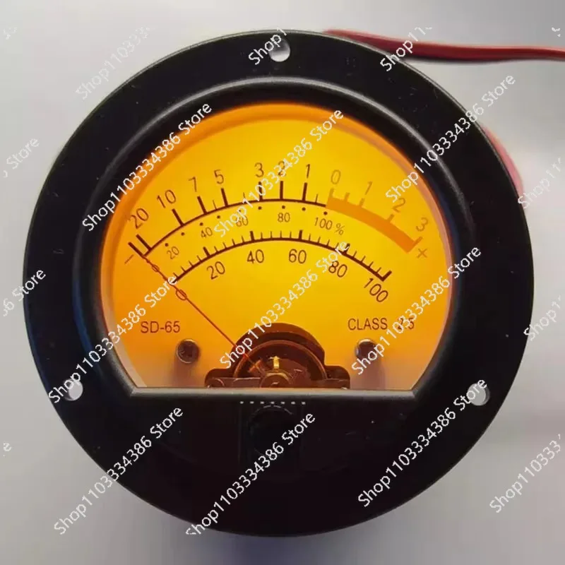 SD-65 Circular Black Pointer Meter Head Retro Dial Vu Meter Level Voltage Strap Yellow Backlight Customizable Blue Backlight