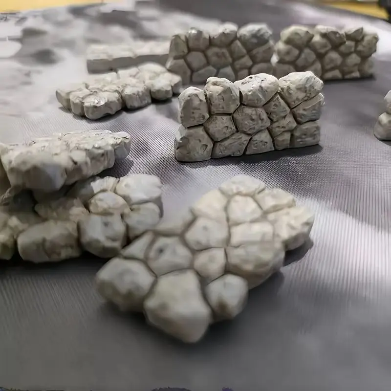 15pcs Miniature Stone Wall Resin Models Architectural Scene Decorations for Model Gardens And Miniature Landscapes Fence Decor - Detail 1