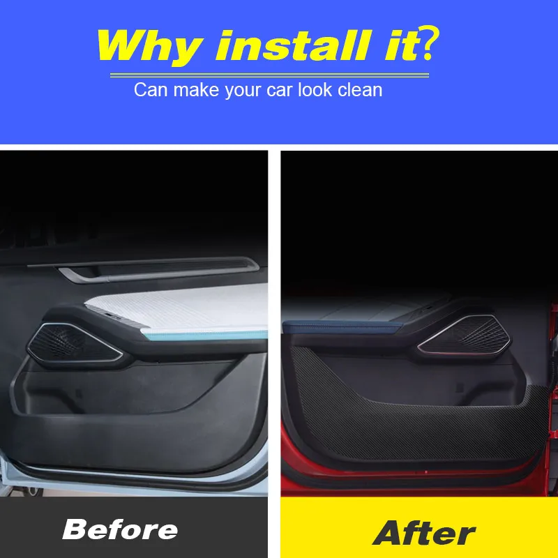 Vtear Car Door Anti Kick Sticker Cover Decoration Interior Glove Storage Box Handle Mat Accessories Parts For Geely EMGRAND 2024