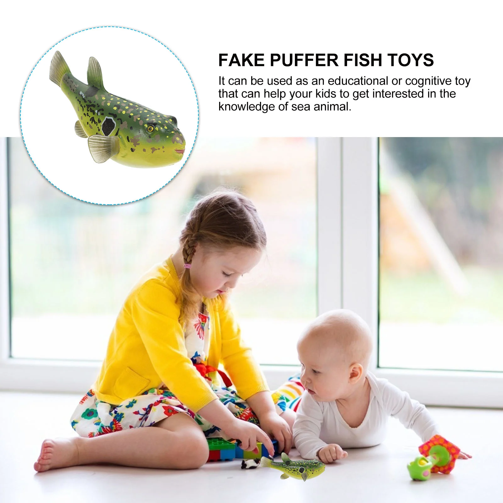 Puffer Fish Toy Childrens Toys Model Sculpture Plastic Fake Artificial Ornament Children’s