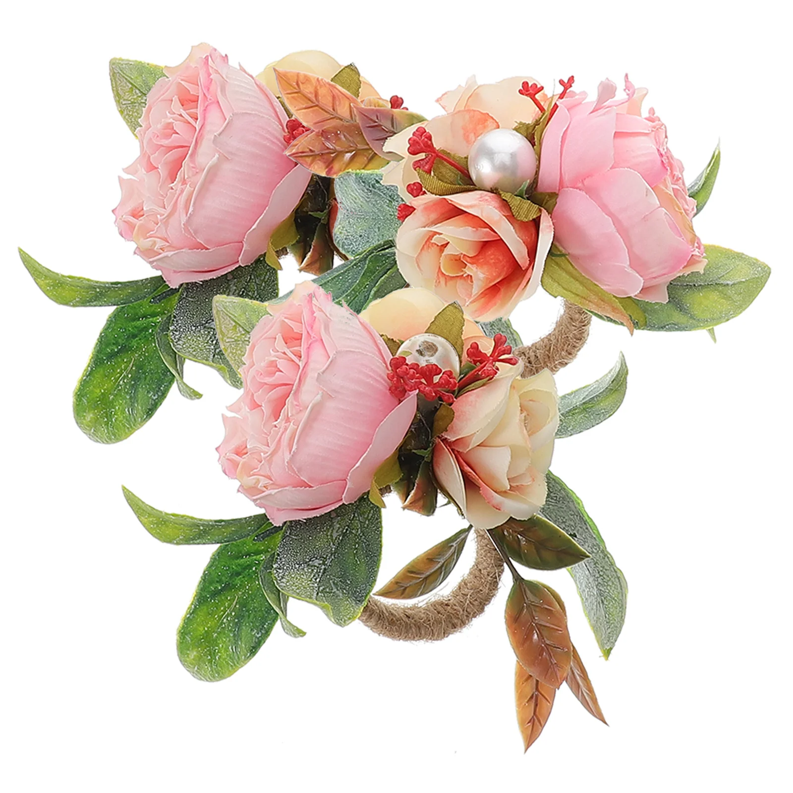 

Simulated Rose Napkin Buckle Agate Rings Blessed Bridal Flower Crown Bee Black Bow Beaded Bamboo Napkins Holds