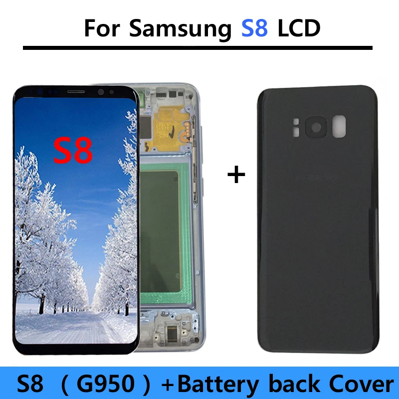 100% Tested For Samsung Galaxy S8 G950 G950F S8plus G955 G955F LCD Display Touch Screen Digitizer Assembly Replacement Parts