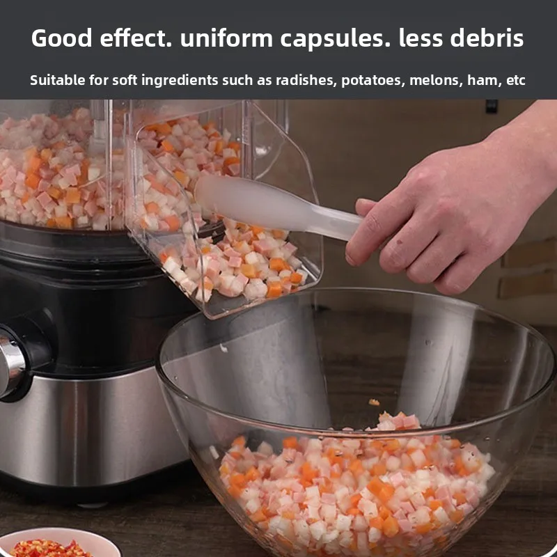 Commercial Automatic Vegetable Dicing Machine, Multifunctional Potato Radish Slicing Shredding Fruit Cutting Equipment