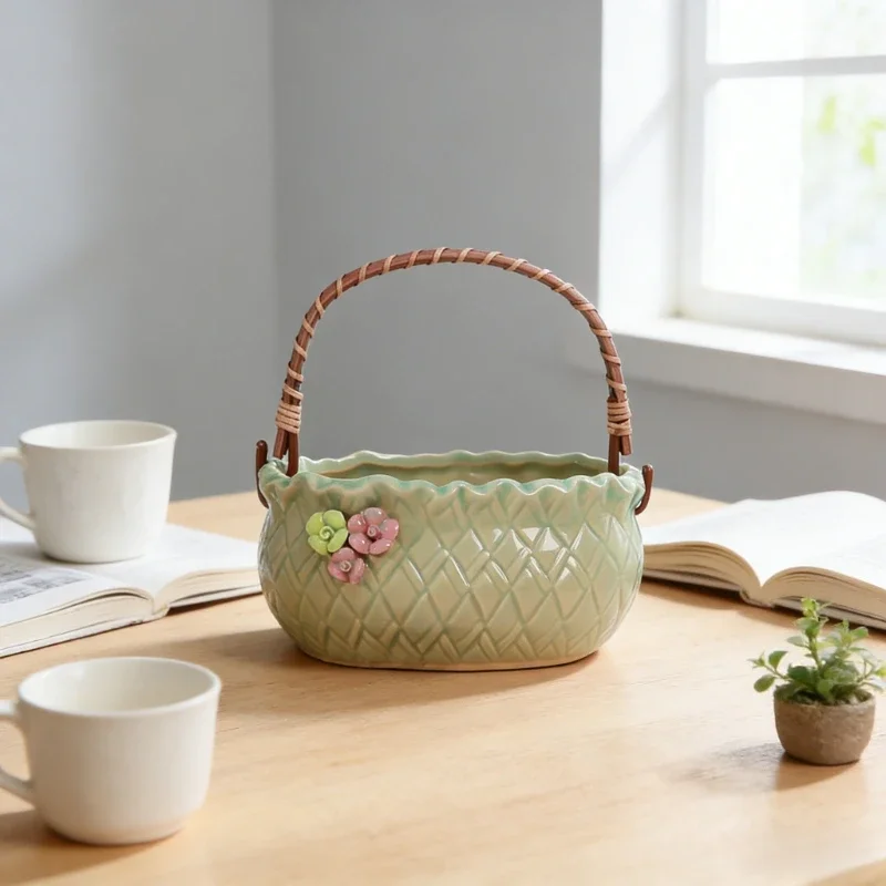 1pc Creative Home Decor Simple and Cute Handheld Garden Planters with Unique Succulent Pots Garden Supplies