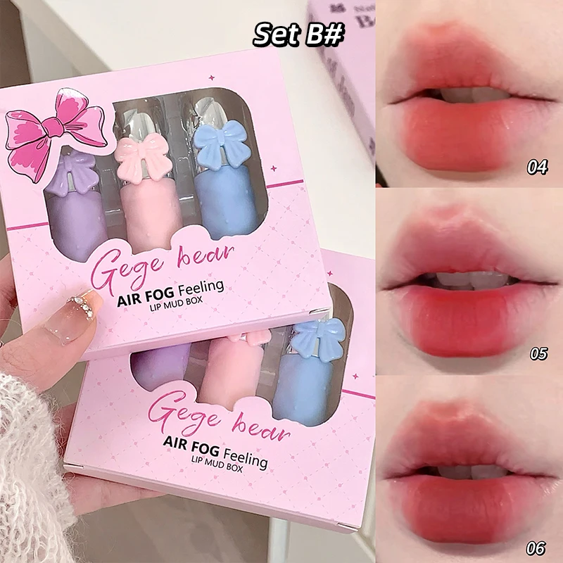 Gege bear Air Lip Gloss Set Mat Hydratant Non séchant Lip Mud
