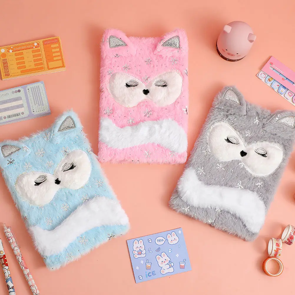 Cartoon Fox Notebook Adorable Soft Cover Diary for Writing Drawing Students Gift Girls Diary Creative Journal Travel Planner