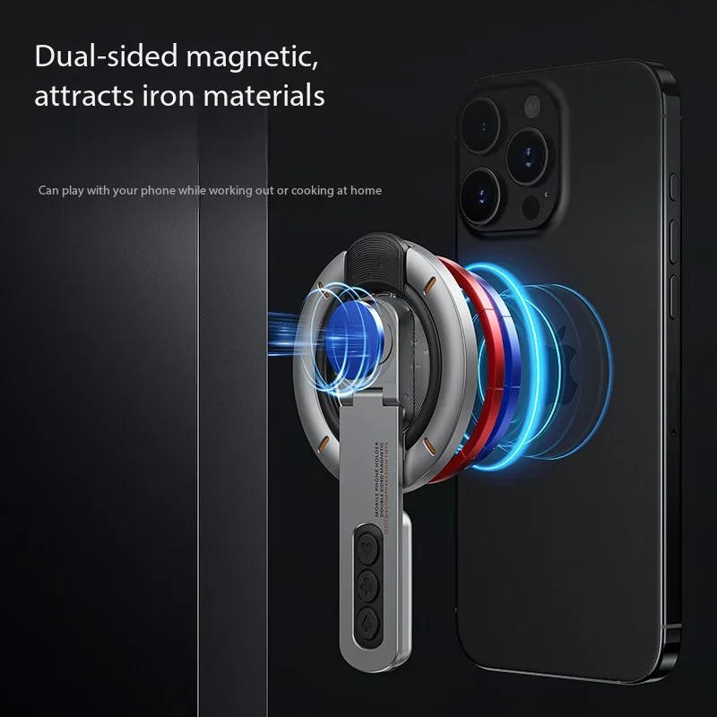 360 °   Rotierender doppelseitiger magnetischer Handy-Ringhalter für Magsafe Phone Grip Stand Universal verstellbare Desktop-Halterung