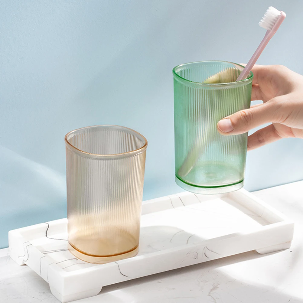 

3 Pcs Mug Toothbrush Holder and Tumbler Mouth Rinse Cup Glass Mouthwash for Bathroom Brushing