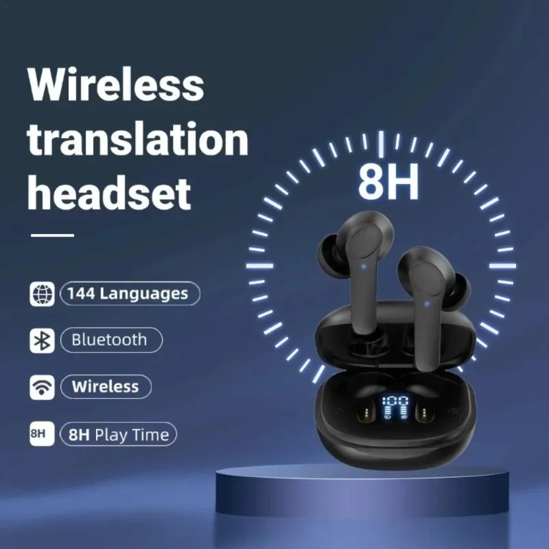 Cuffie per traduzione B11 Auricolari Bluetooth in tempo reale Traduttore 144 lingue Auricolari per interpretazione aziendale simultanea