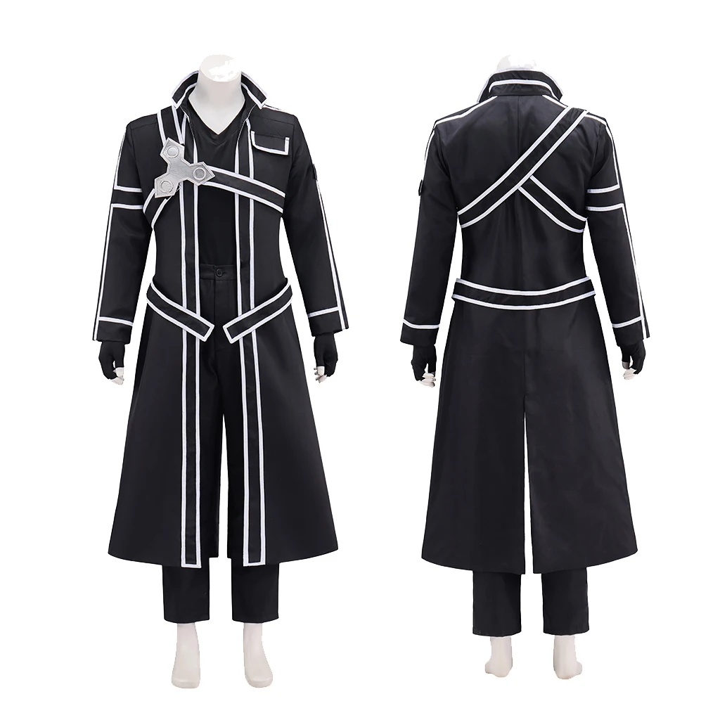 

Anime Kirito Kirigaya Kazuto Cosplay Costume SAO Black Battle Suit Halloween Party Carnival Uniform