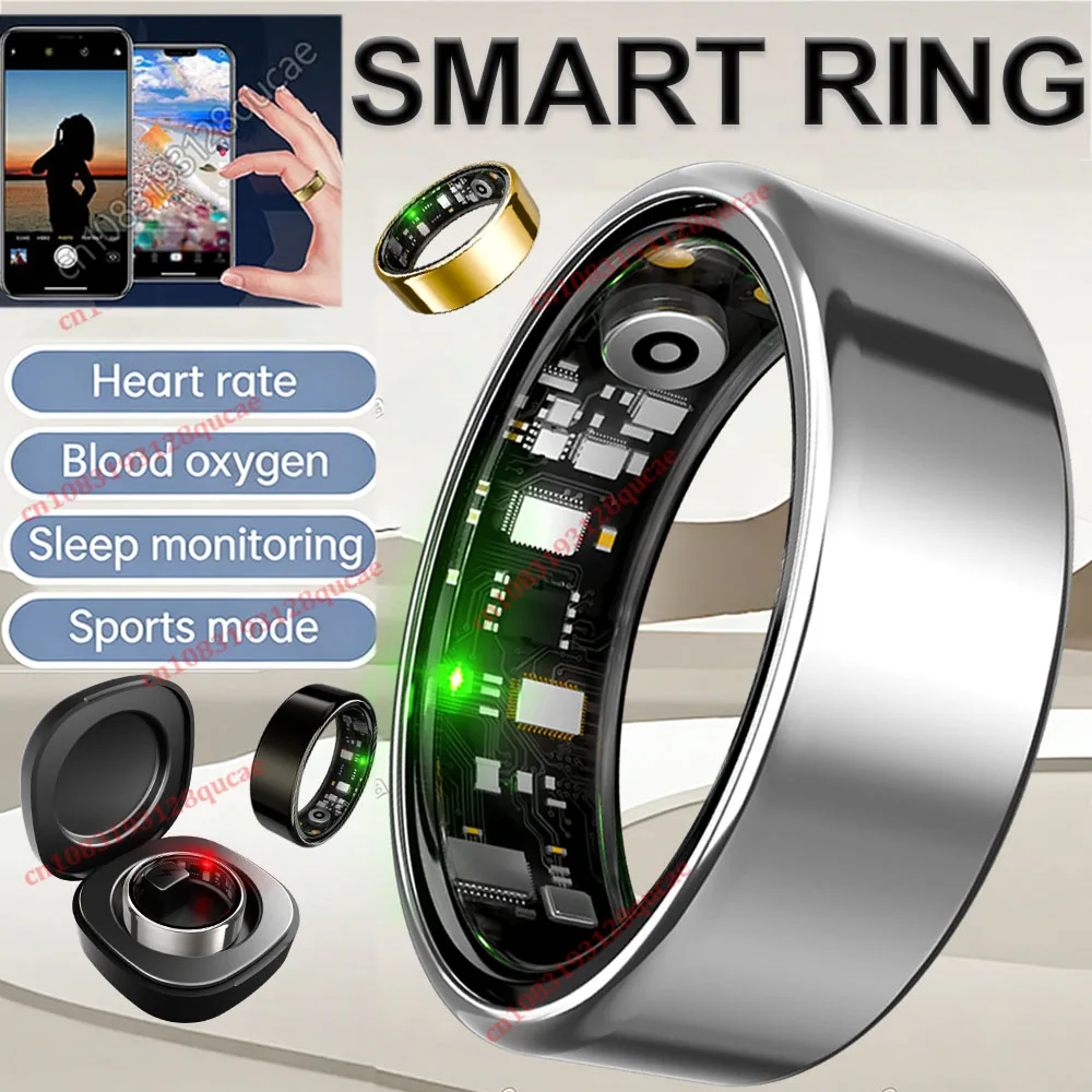 

Новое умное кольцо R12 2026 года с зарядным кейсом, множеством спортивных режимов, функцией управления здоровьем, водонепроницаемостью 5ATM IP68 для мужчин и женщин