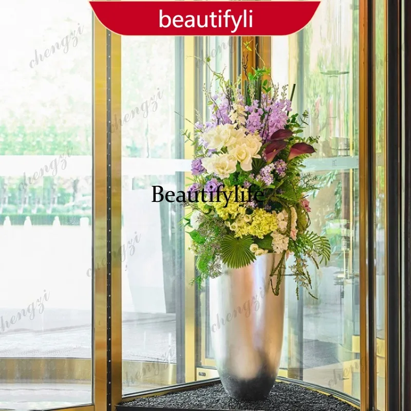 03 hotel revolving door artificial flower shopping mall lobby hall ornament floor decoration flower sales office