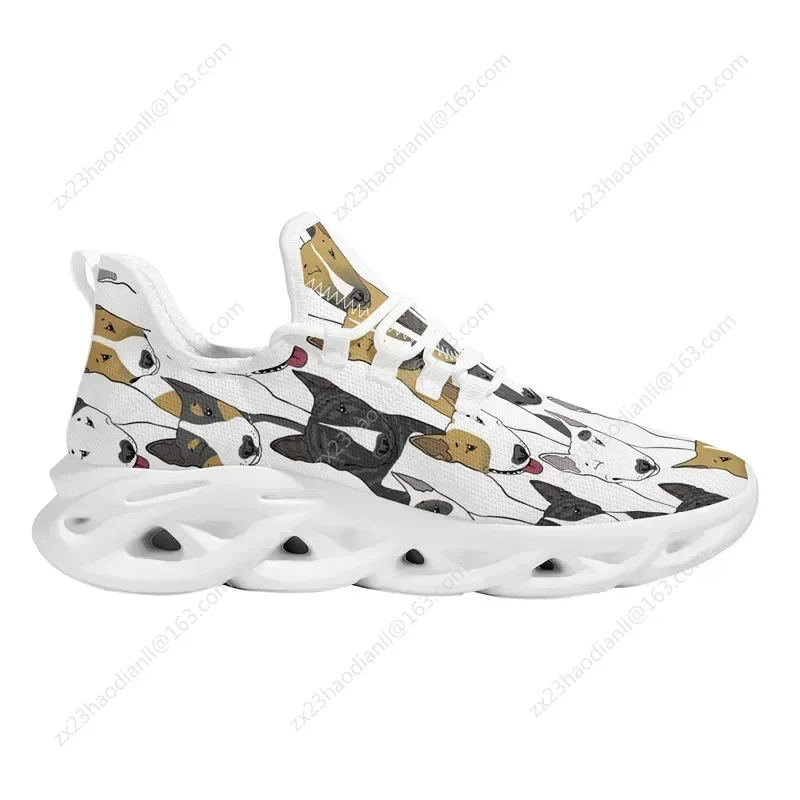 Bull Terrier Dogs Print Women Shoes Summer Sneakers For Couple Casual Flats Lace-up Shoes Lightweight Drop Shipping