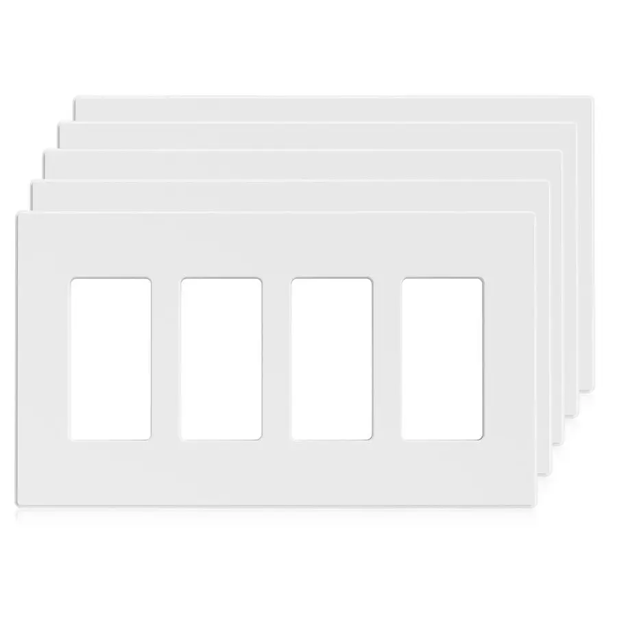 

Декоративные настенные панели 4Gang без винтов, среднего размера, небьющиеся термопластиковые накладки для декоративных розеток и выключателей