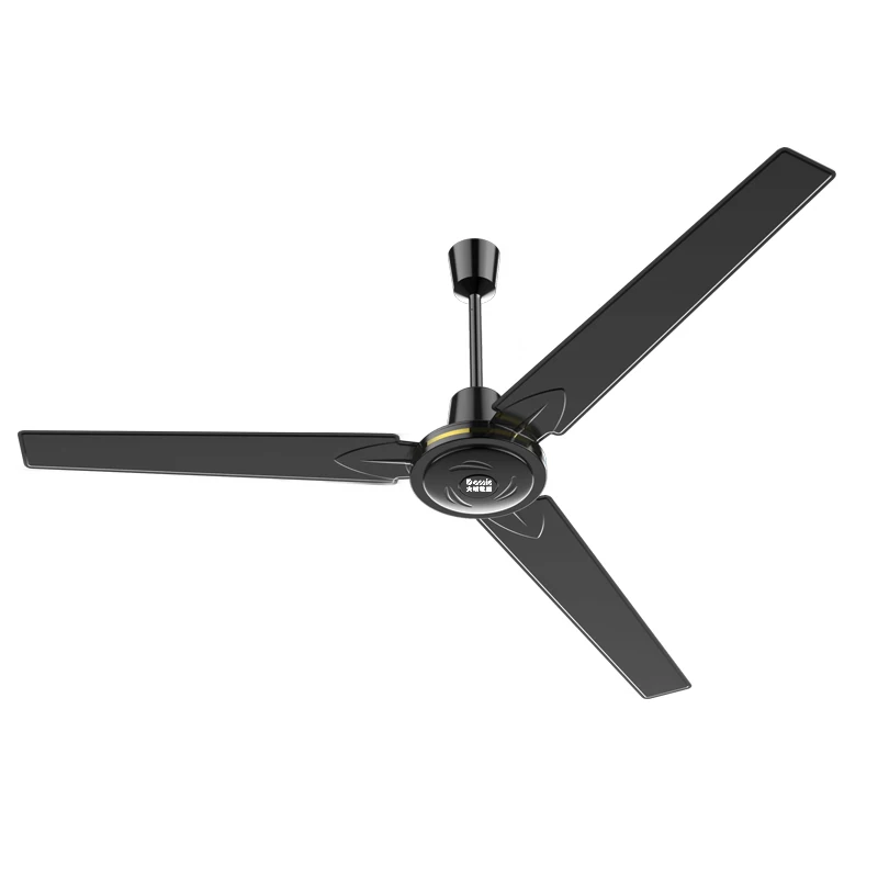48 inch industrial ceiling fan household living room iron leaf industrial hanging black three-leaf large wind fan