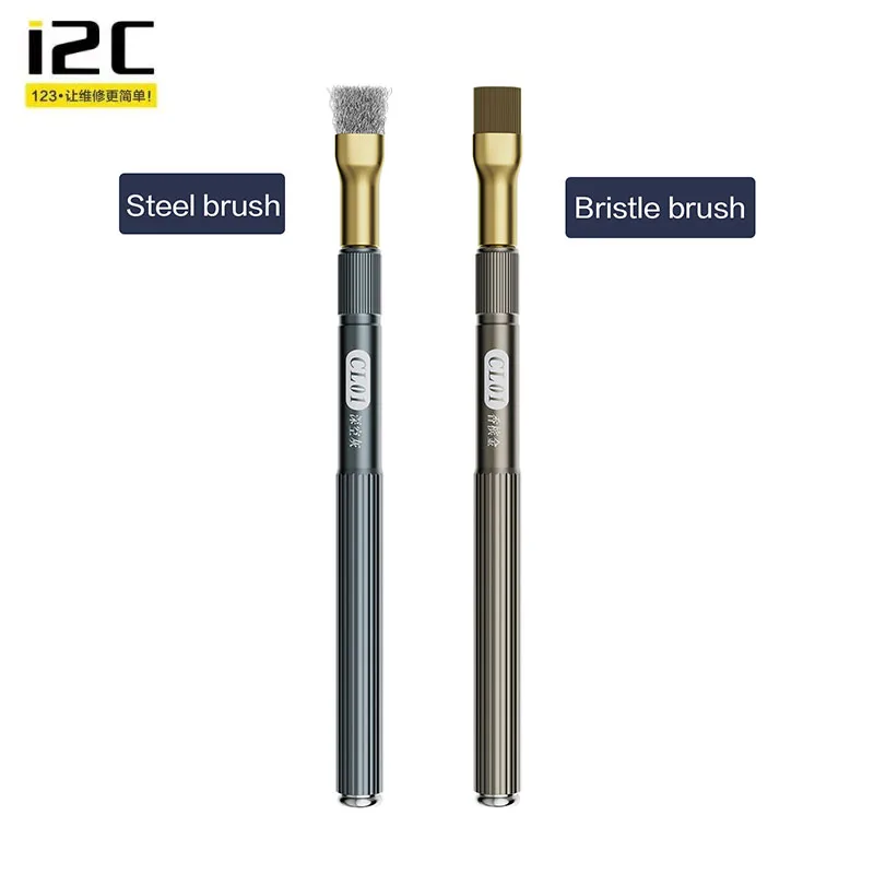 i2C CL01 PCB Circult Clean Metal Brush For Phone PC Motherboard IC Chipping Clean.Glue Removal And Corrosion Removal Steel Brush