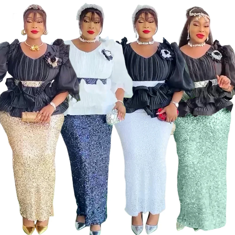 

Customized Plus Size African Party Dresses for Women Fashion Dashiki Ankara Wedding Evening Gown Elegant Muslim Maxi Christmas D