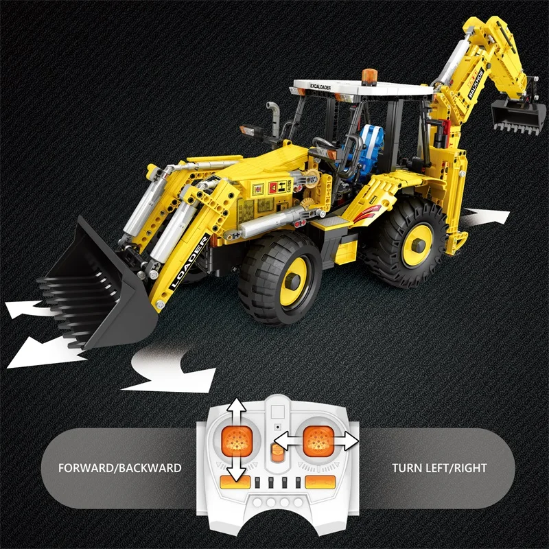 NEW 22018 Technical Double Head Bulldozer Excavator Truck Engineering Vehicle Toys Building Motorized Excavator Bricks Kid Gifts