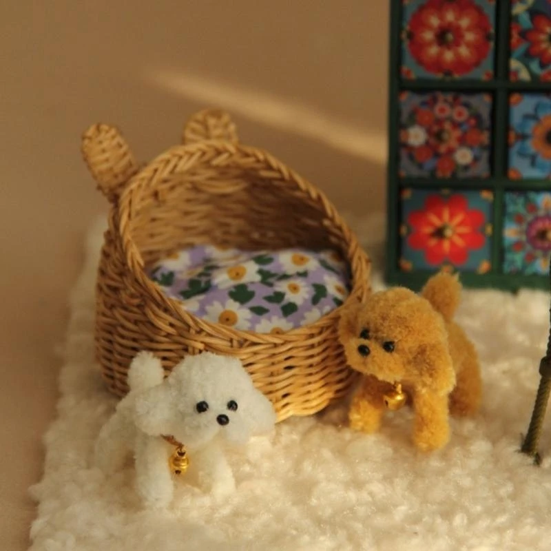 

Punnet Corttan Basket Pet кровать для кукол для собак кровать 1/12 Шкала мебели