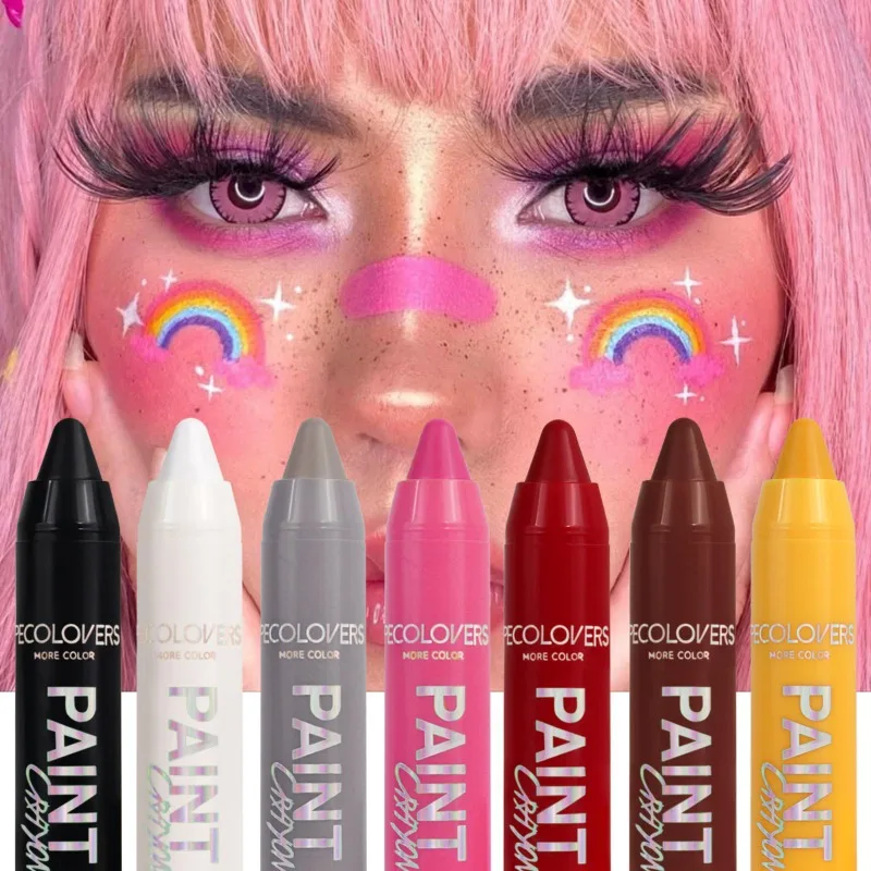 Pluma de maquillaje pintada para el cuerpo, multicolor, pintura facial, alto rendimiento de color, resistente al agua y al sudor