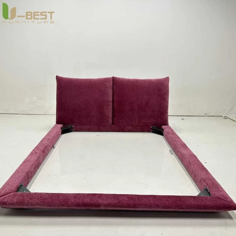 U-best Large King Round Bed Set Leather Popular Hotel Style Upholstered Round Bed King Round Bed Set