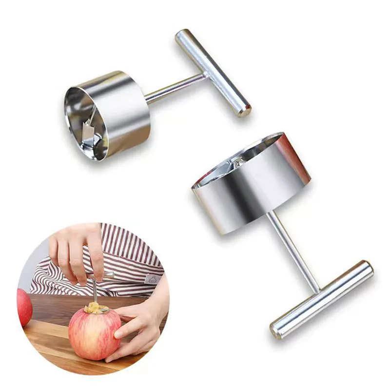 2pcs Stainless Steel Multifunction Apple Pear Core Separator Kitchen Tool Durable Apple Corer Remover Tool Easy to Use for Pears