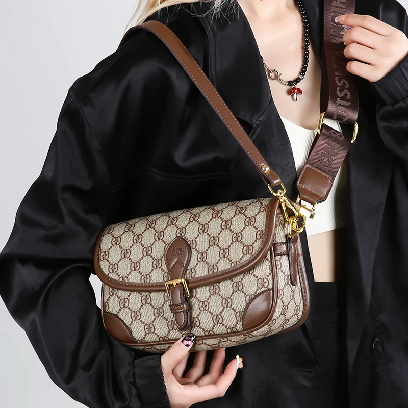 

Роскошная минималистичная винтажная дизайнерская сумка для подгузников, классическая элегантная кожаная сумка-тоут для женщин, стильная сумка через плечо.