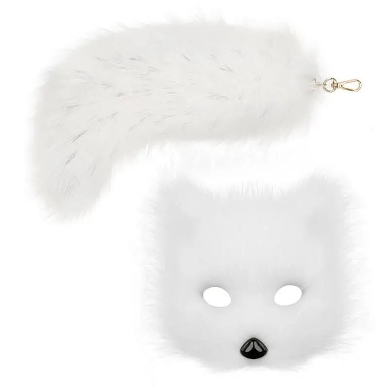 Maschera per animali Halloween da 39BB con portachiavi fascino della coda animale, accessori per decorazione costumi