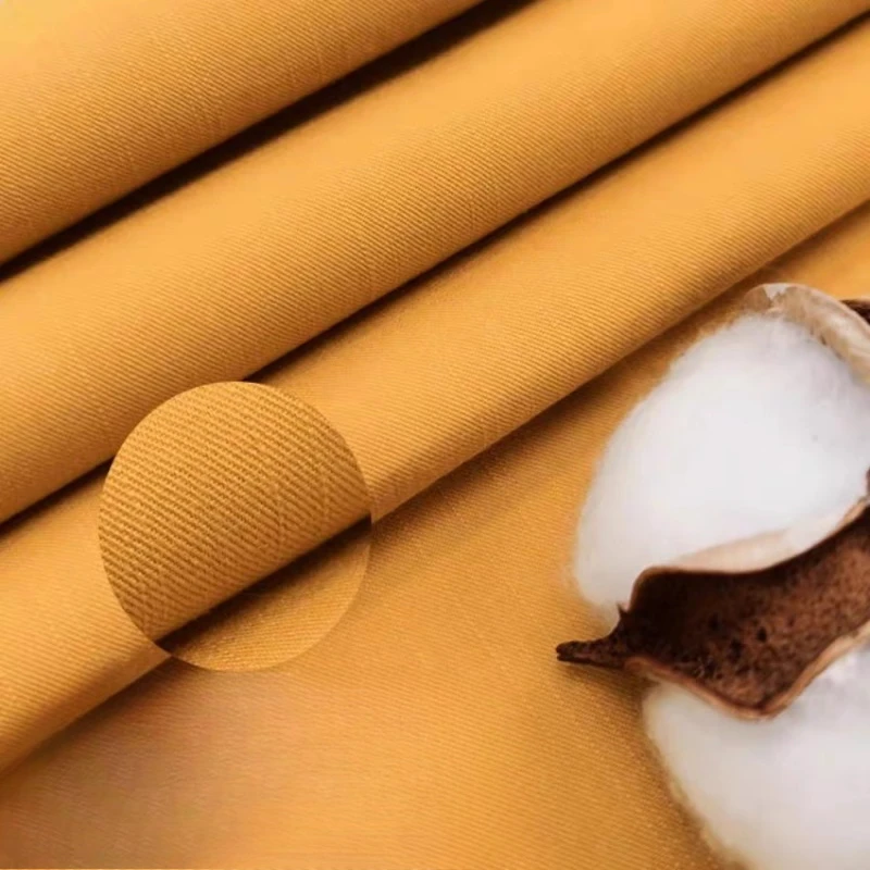 

Высокая плотность, диагональный бамбуковый узел, песочная стираная хлопчатобумажная ткань, весна-лето, однотонное платье-рубашка, ткань для одежды