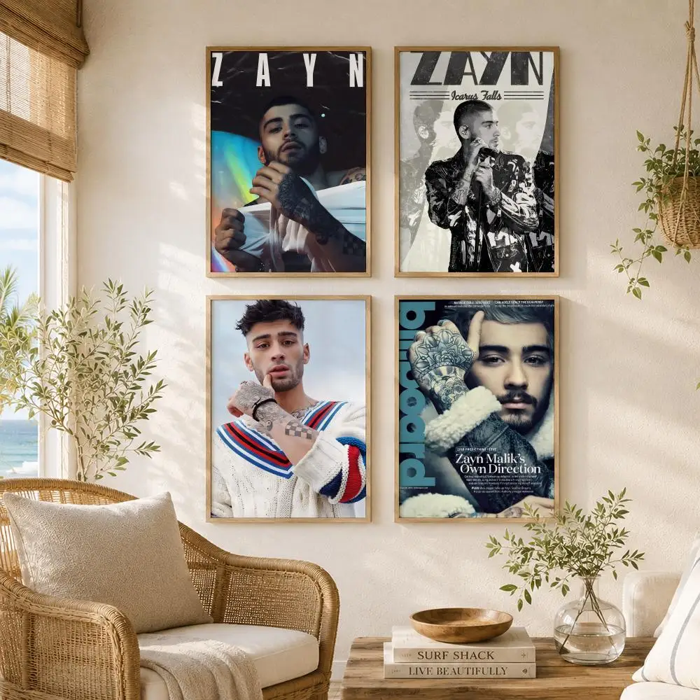 Singer Z-Zayn Malik Painting Calligraphy High-Quality Canvas Wall Mural Crease-Free For Living Room Bedroom Interiors